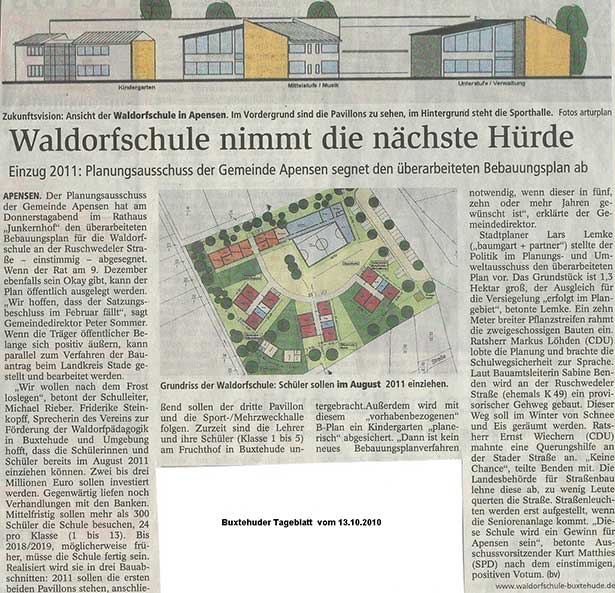 Waldorfschule nimmt die nächste Hürde